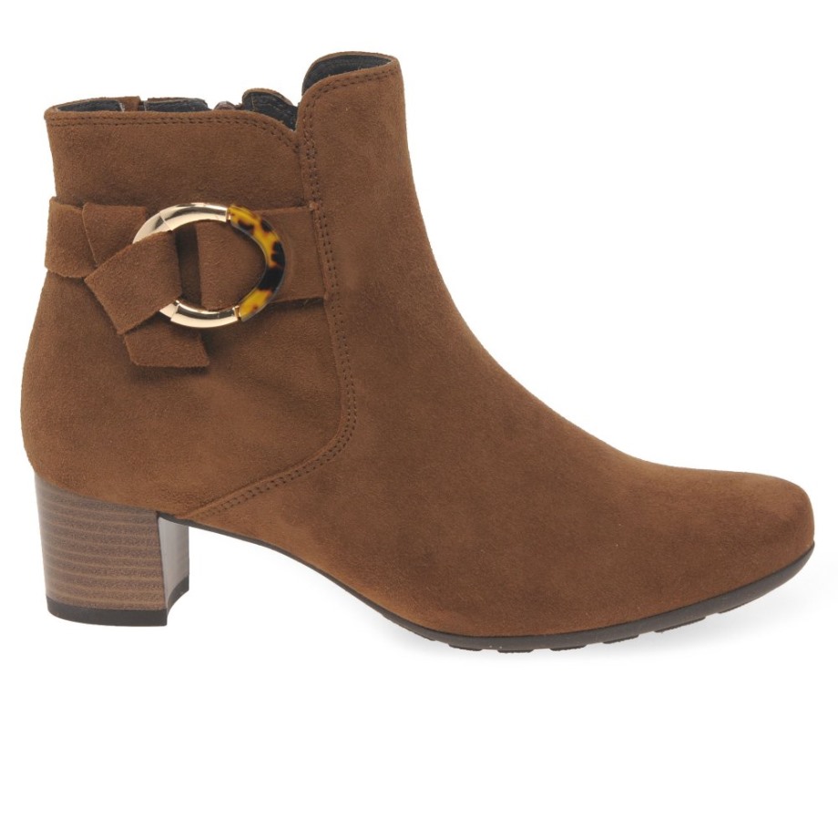 Gabor Hemp Womens Ankle Boots New Whisky Suede