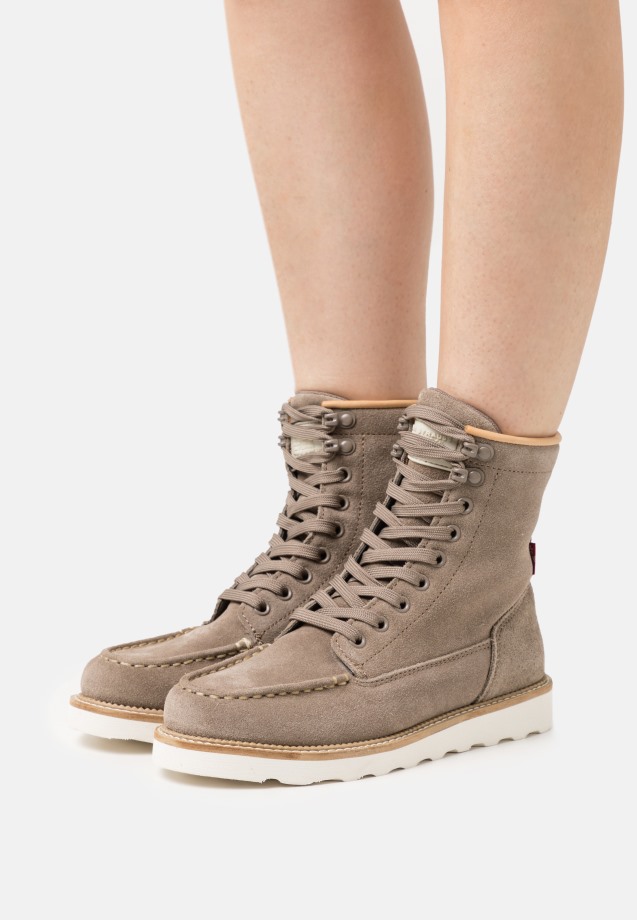 Gabor Lace-Up Ankle Boots Beige