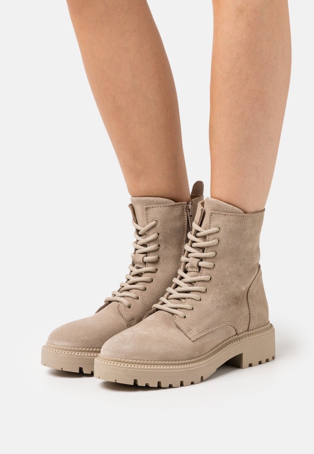 Gabor Lace-Up Ankle Boots Beige