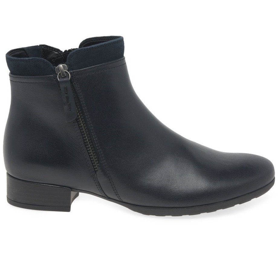 Gabor Midnight Lea Suede Briano Ladies Ankle Boots