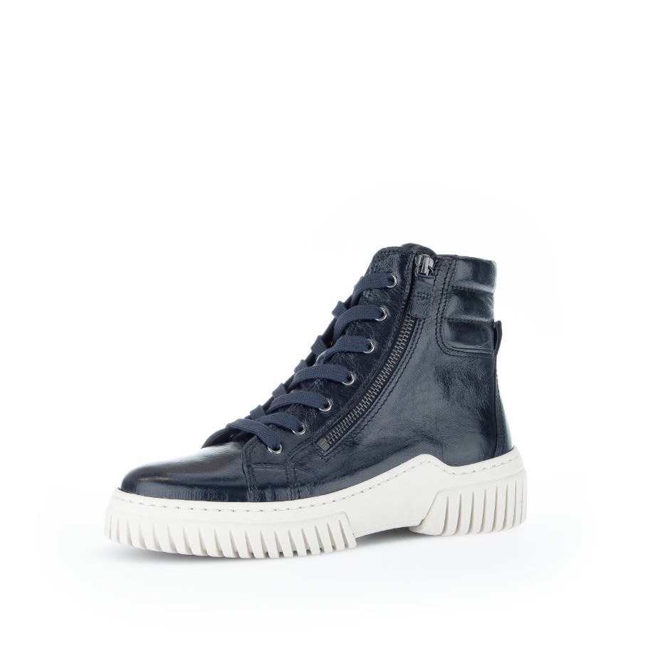 Gabor Night Blue Platform Ankle Boots