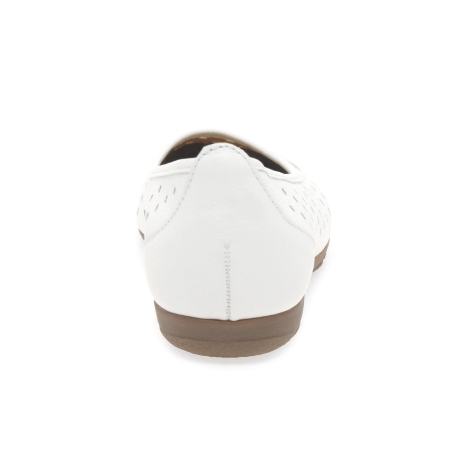 Gabor Ruffle Womens Punched Detail Casual Shoes White