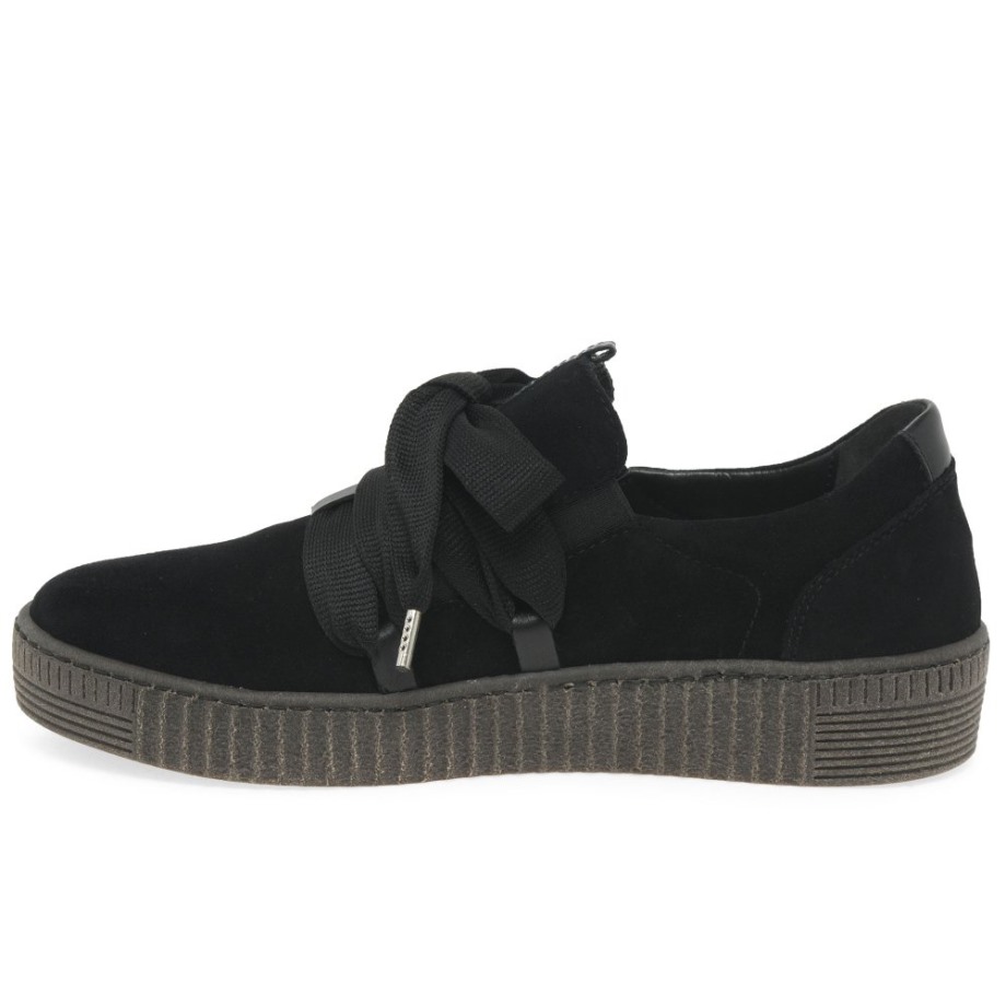 Gabor Waltz Womens Casual Trainers Black Suede
