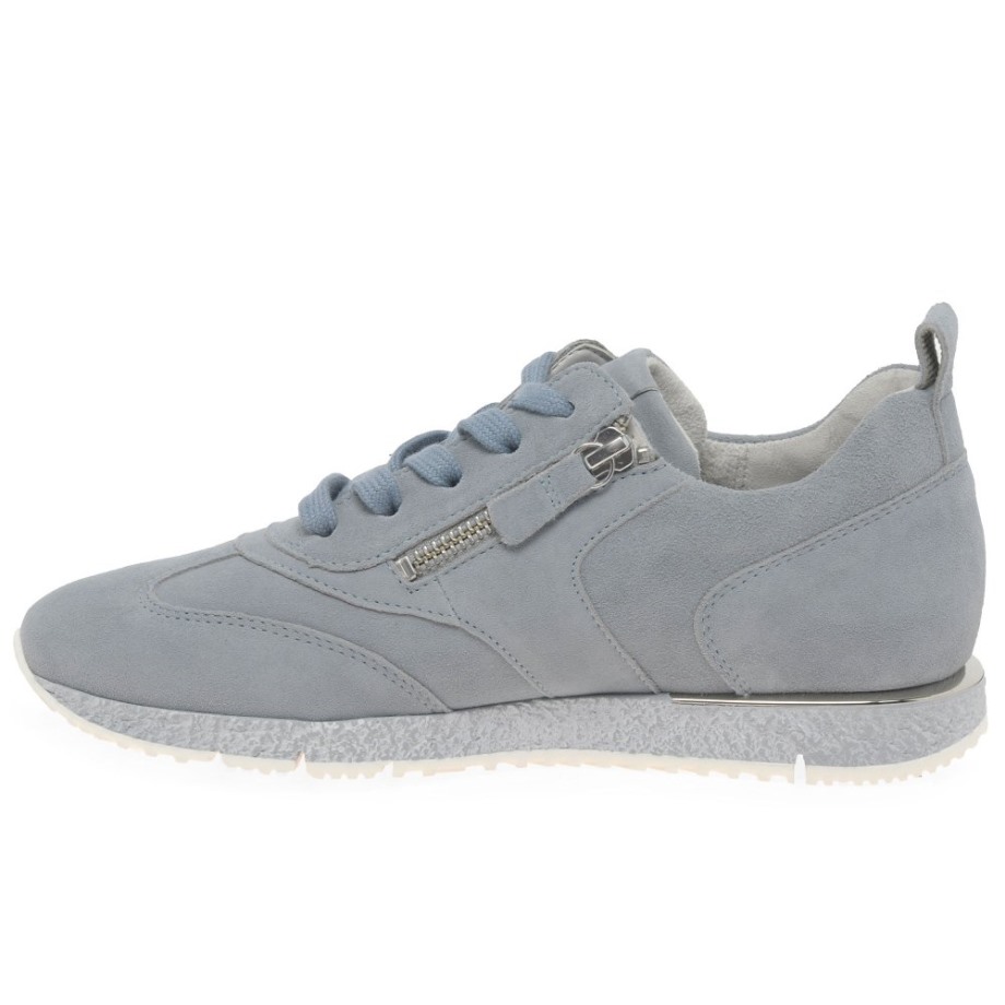 Gabor Wednesday Ladies Trainers Aquamarine Suede