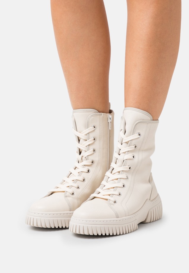 Gaborlace-Up Ankle Boots Panna