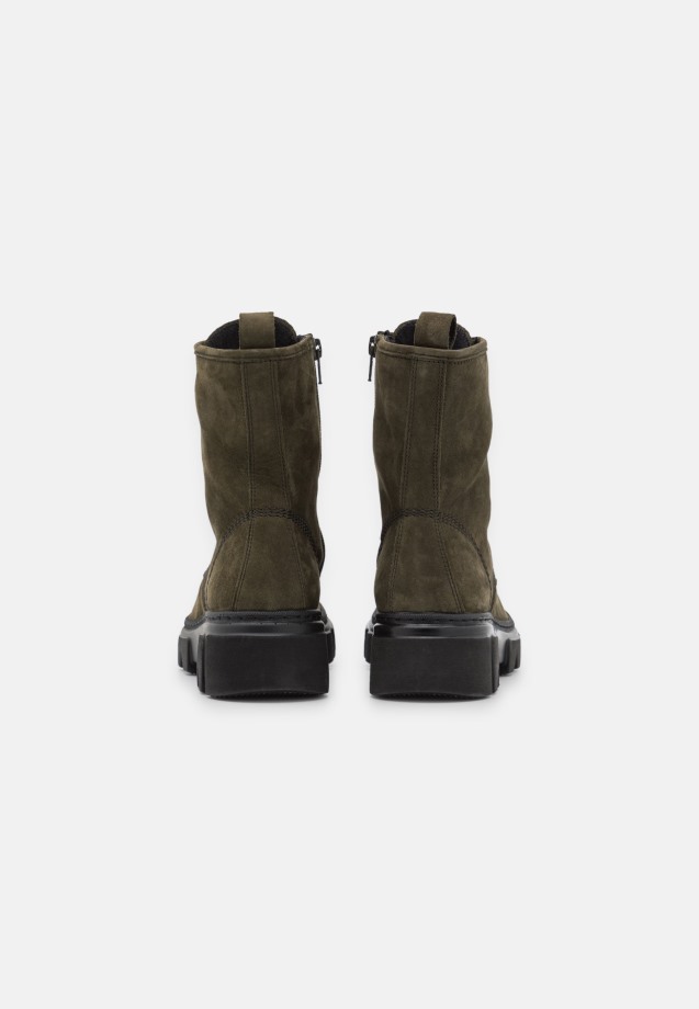 Green Army Lace-Up Ankle Boots Gabor