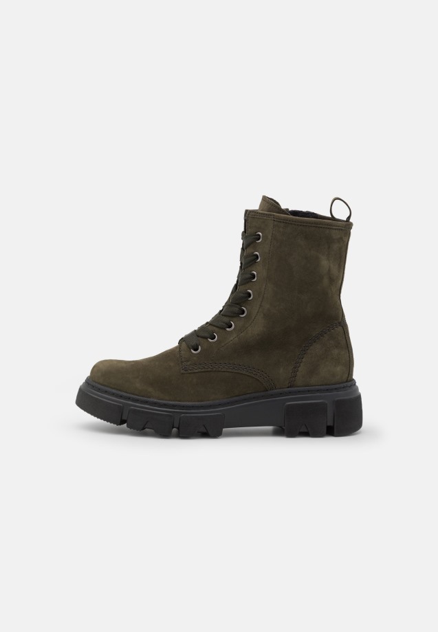 Green Army Lace-Up Ankle Boots Gabor