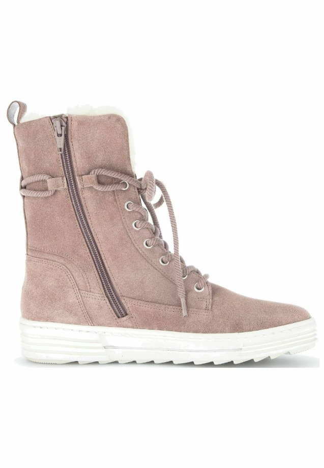 Lace-Up Ankle Boots Gabor Dark Rose