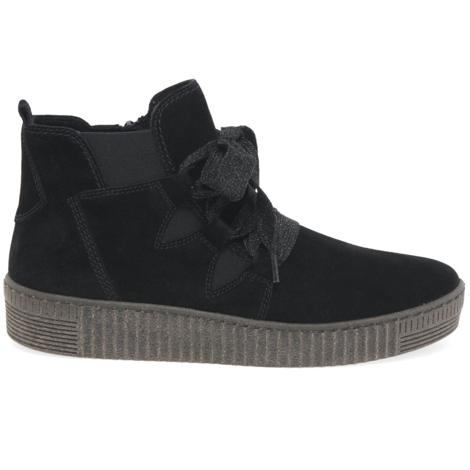 Lance Womens Ankle Boots Gabor Black Suede