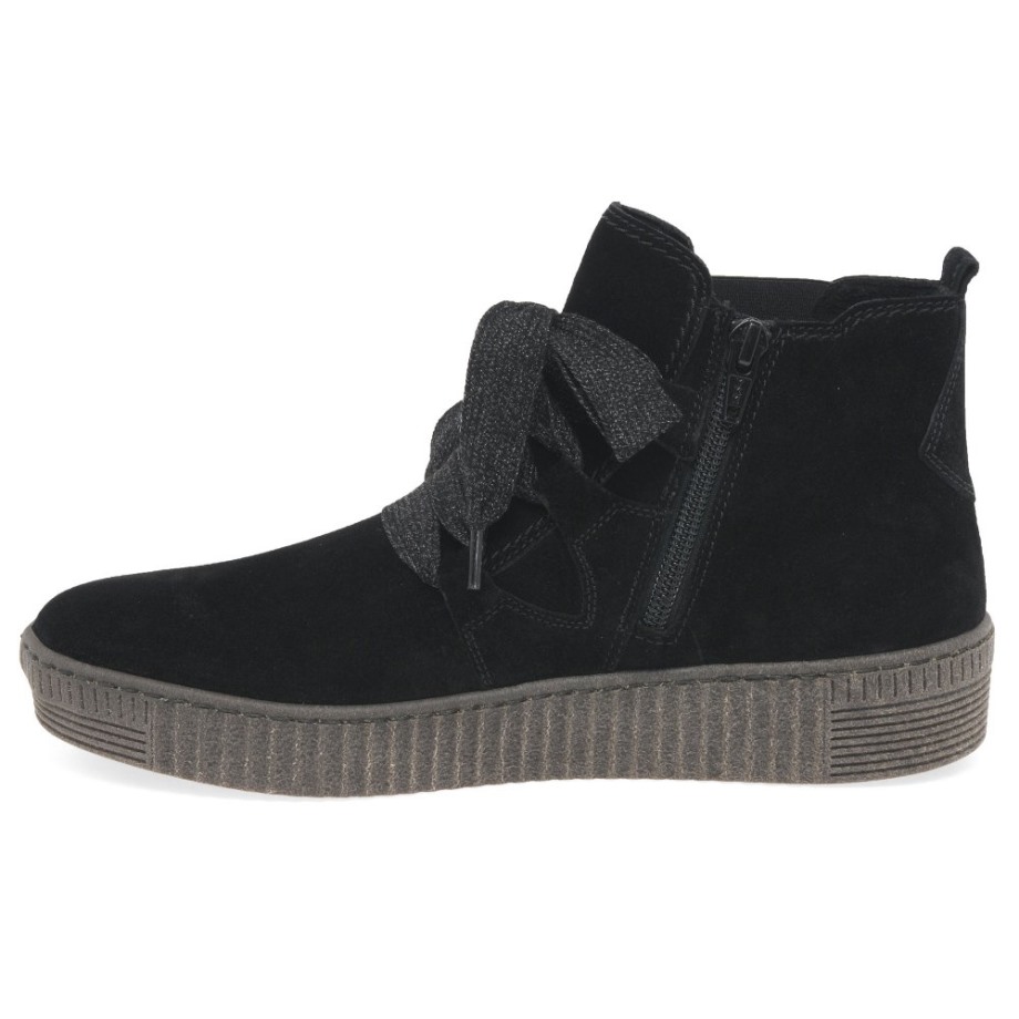 Lance Womens Ankle Boots Gabor Black Suede