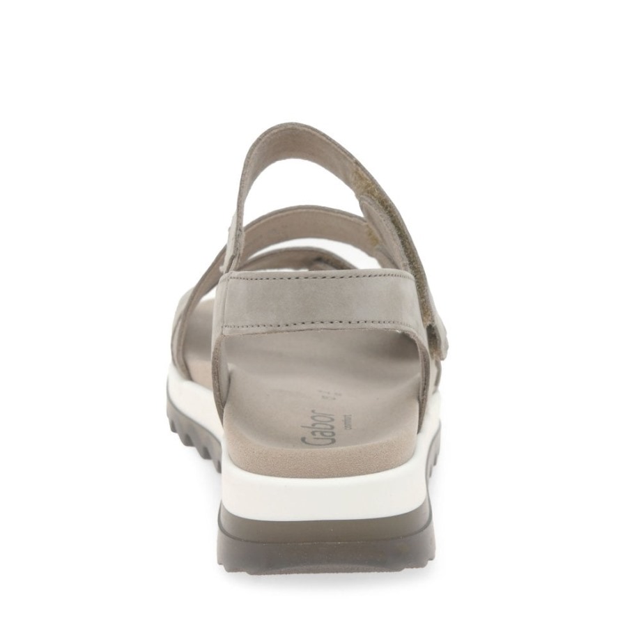 Linen Nubuck Gabor Verity Womens Strappy Low Heeled Sandals