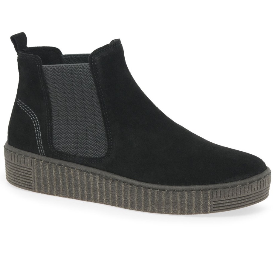 Lourdes Womens Chelsea Boots Gabor Black Suede