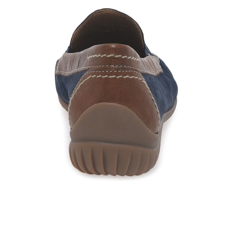 Navy Nubuck/Tan Gabor California Sporty Womens Moccasins
