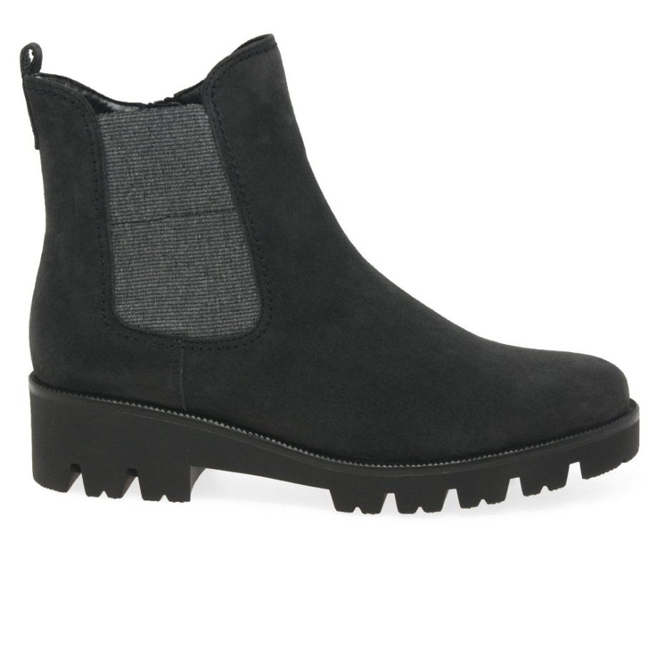 Newport Womens Chelsea Boots Gabor Dark Grey Suede