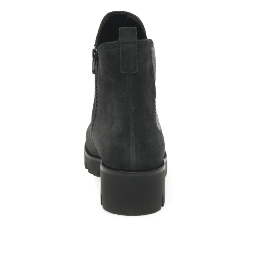 Newport Womens Chelsea Boots Gabor Dark Grey Suede