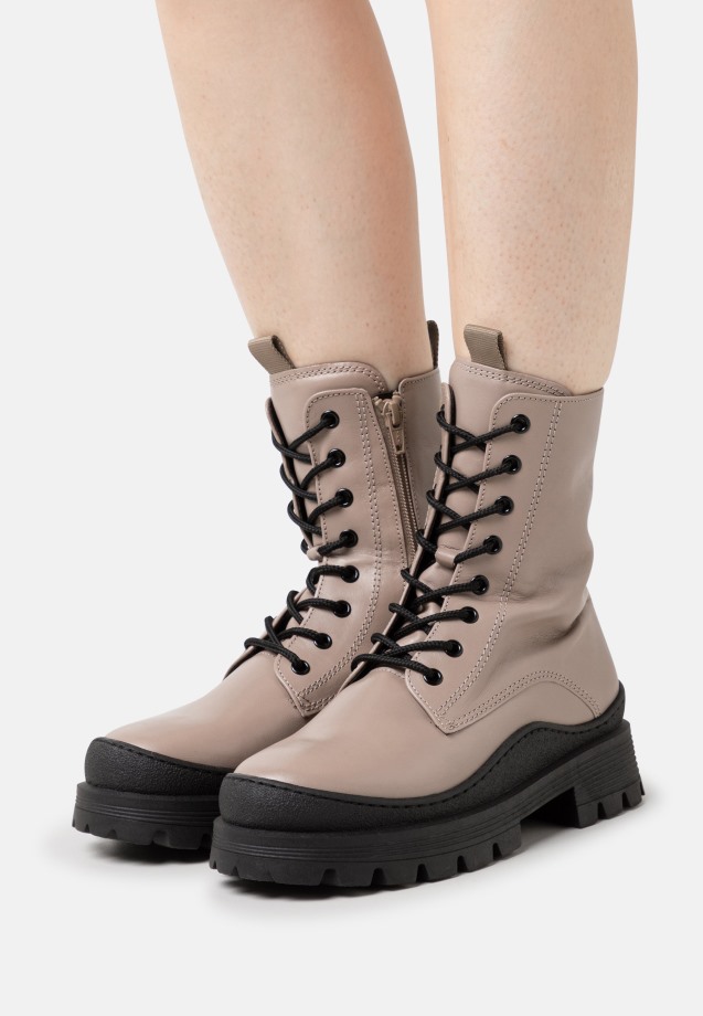 Panna/Dark Nude Gabor Lace-Up Ankle Boots