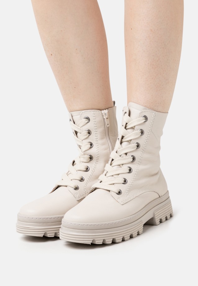 Panna/Dark Nude Gabor Lace-Up Ankle Boots