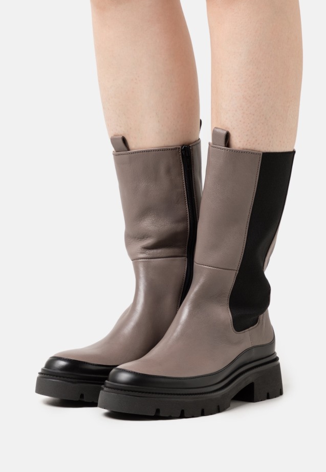 Panna/Dark Nude Gabor Lace-Up Ankle Boots