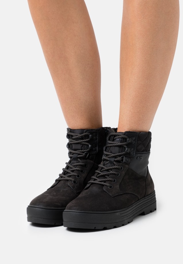Panna/Dark Nude Gabor Lace-Up Ankle Boots