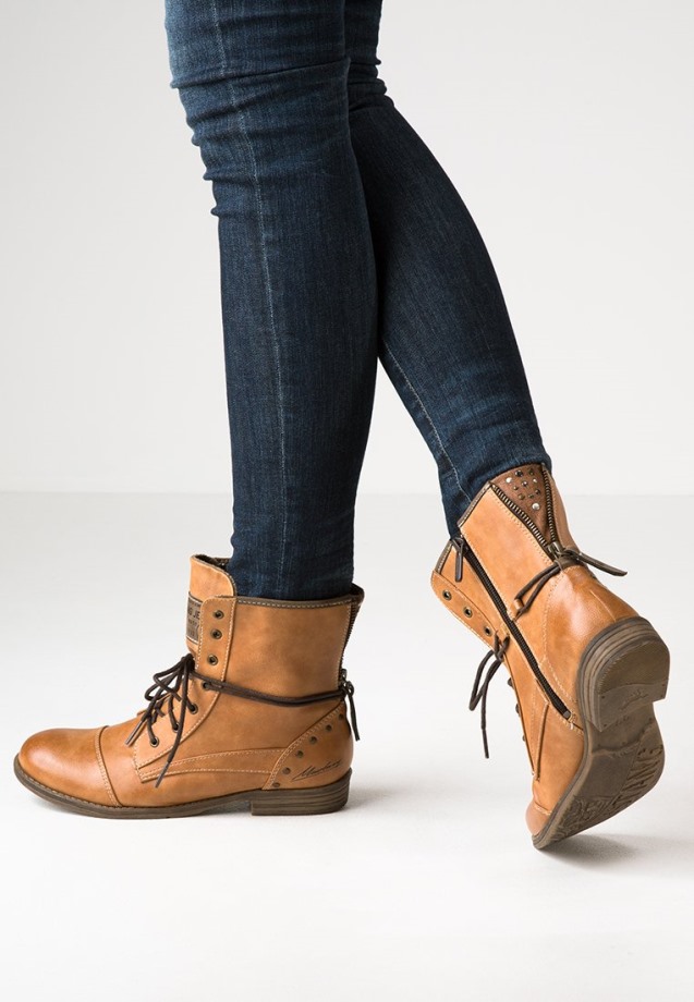 Pepper/Grau Platform Ankle Boots Gabor
