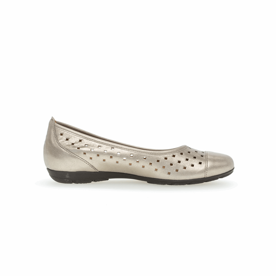 Perf Balletflat Gabor Metallic Gold