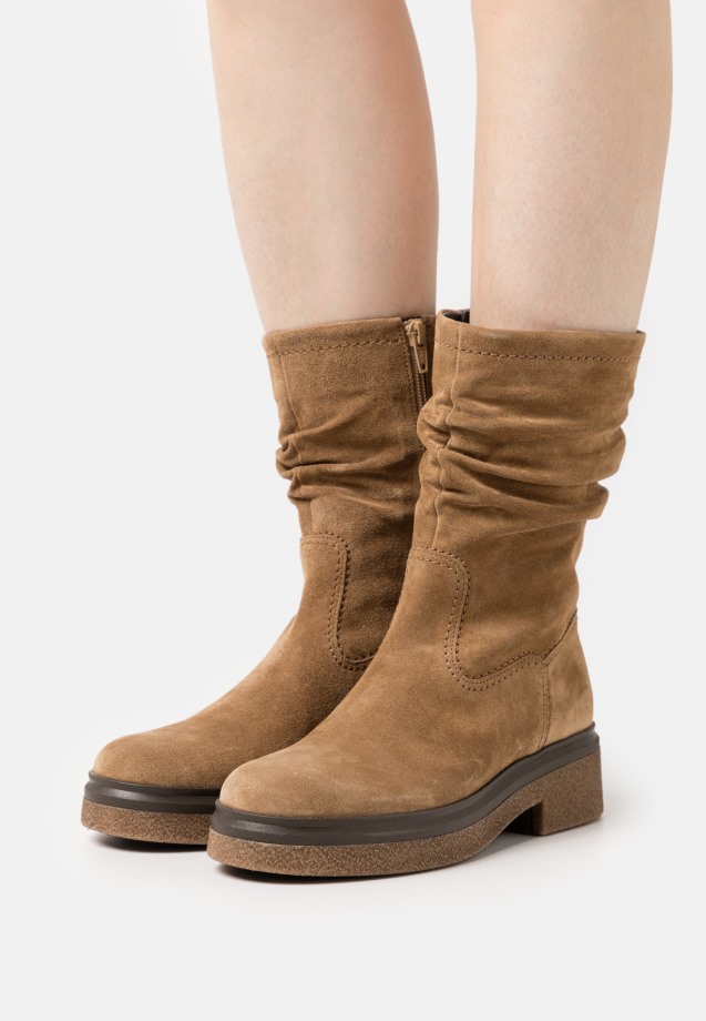 Sand Gabor Platform Ankle Boots