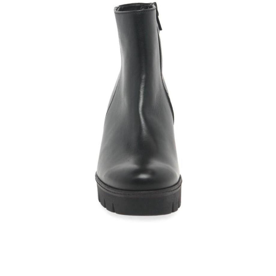 Utopia Womens Chunky Wedge Heel Ankle Boots Gabor Black