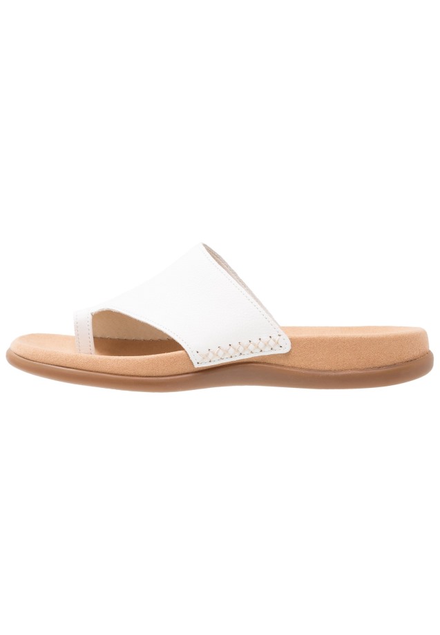 White Gabor T-Bar Sandals