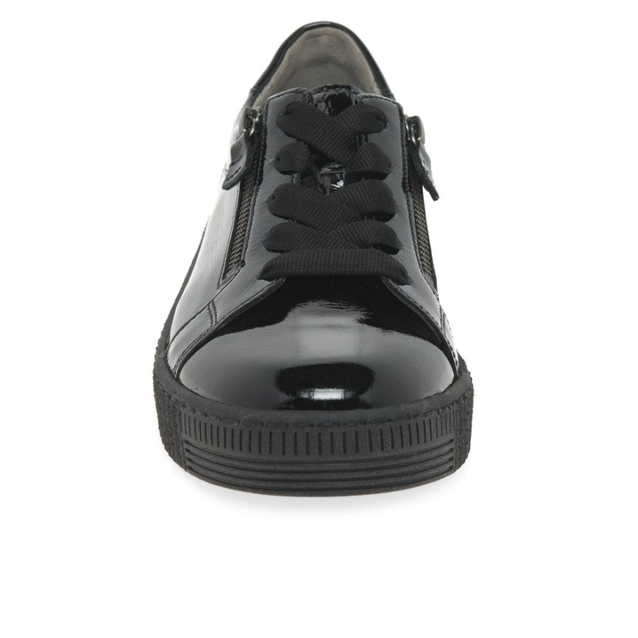 Wisdom Womens Casual Shoes Black Patent Gabor