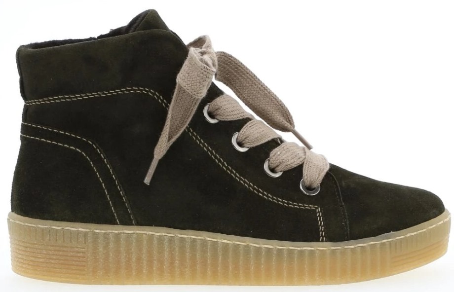 Gabor 33735-11 - čizme čipkane Antilop Zelene Boje