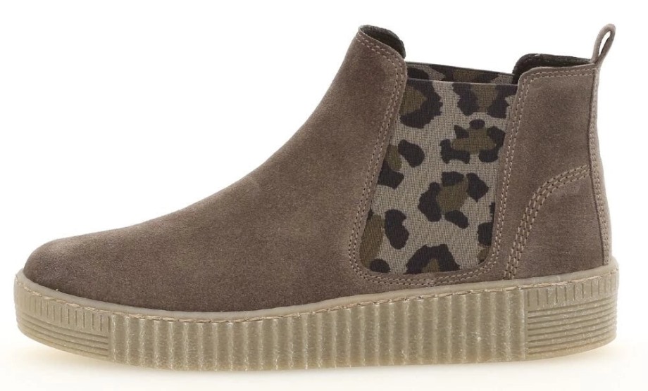 Gabor 33731-32 - Chelsea čizme Od Brušene Kože Sive