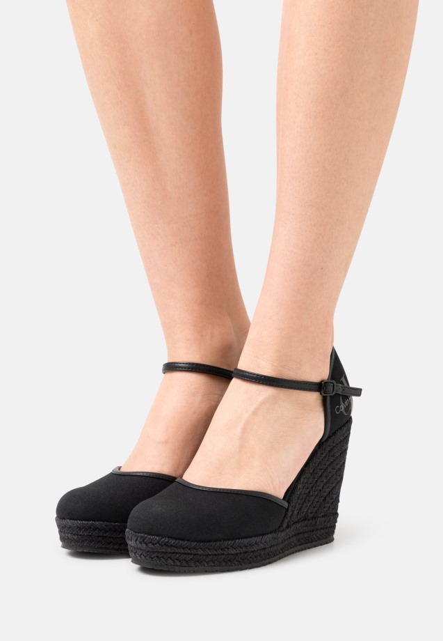 Black Gabor Wedge Close Toe - Platform Heels