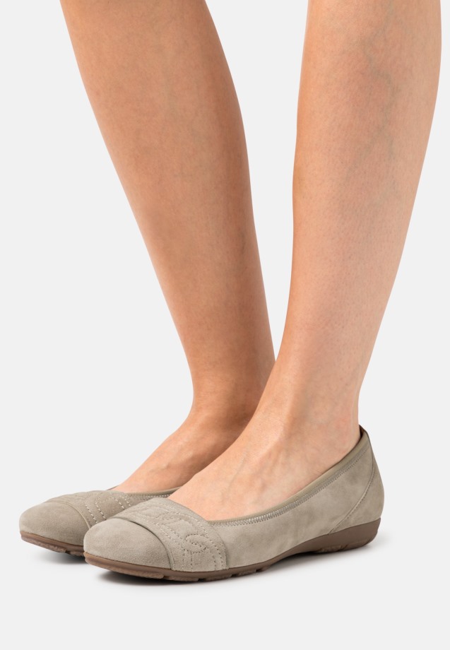Grey Gabor Ballet Pumps
