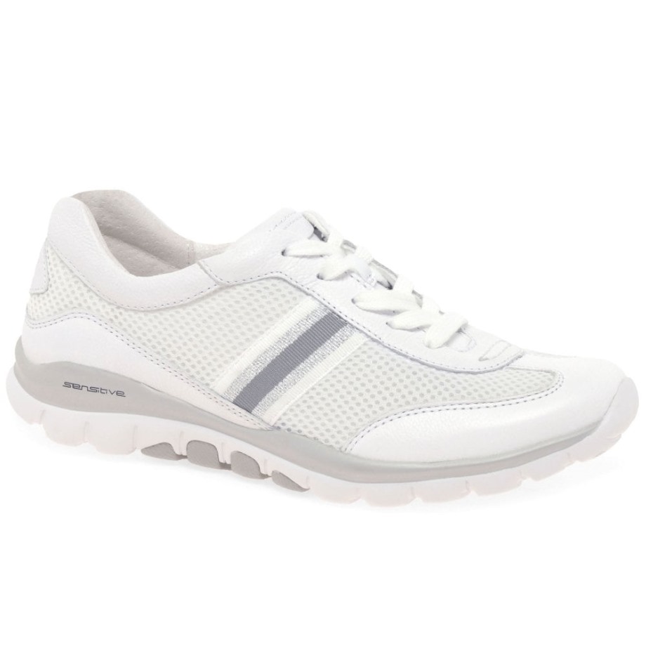Helen Womens Sports Trainers White/Silver Gabor