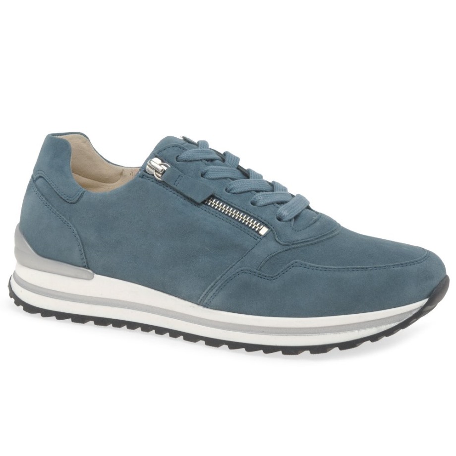 Nulon Womens Trainers Denim Suede Gabor