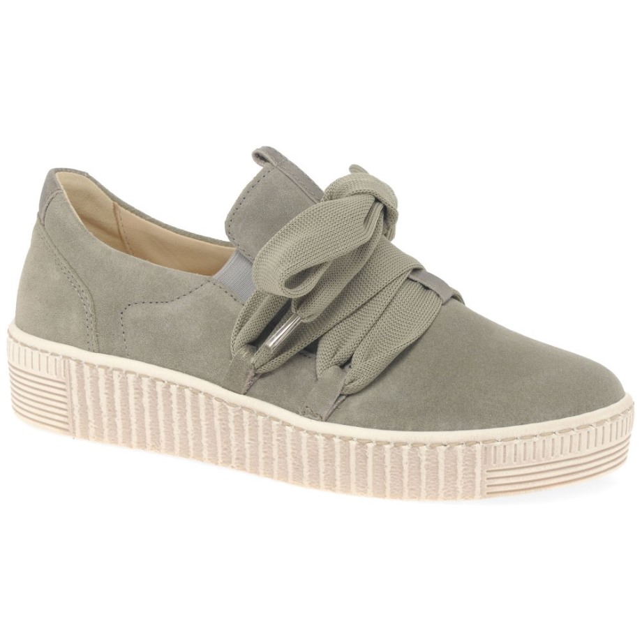 Salvia/Bronze Suede Gabor Waltz Womens Casual Trainers