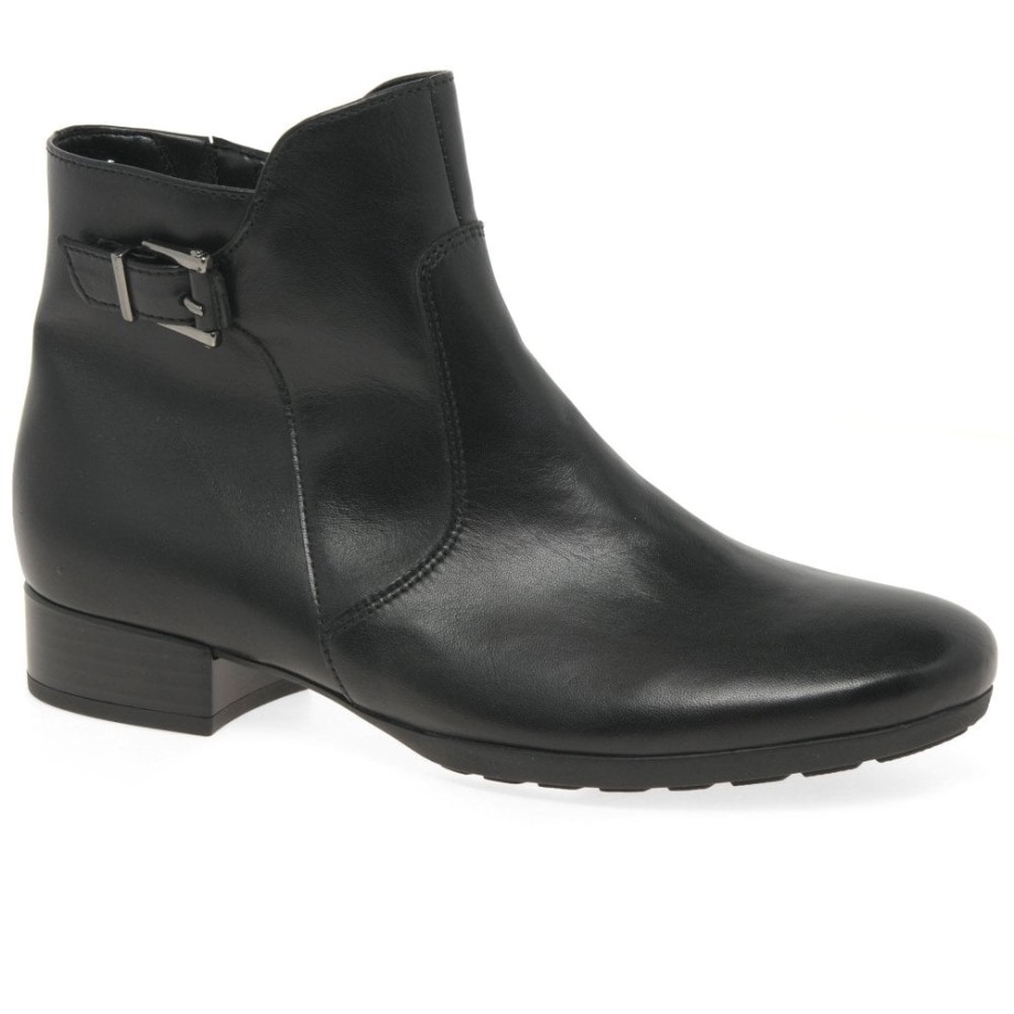 Gabor Black Bolan Women Ankle Boots