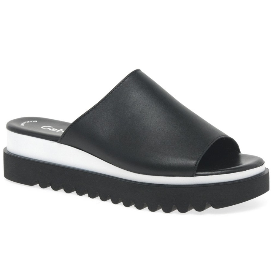 Black Emily- Rose Womens Platform Mules Gabor