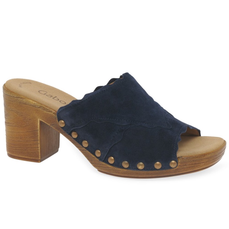 Carmen Ladies Sandals Marine Suede Gabor