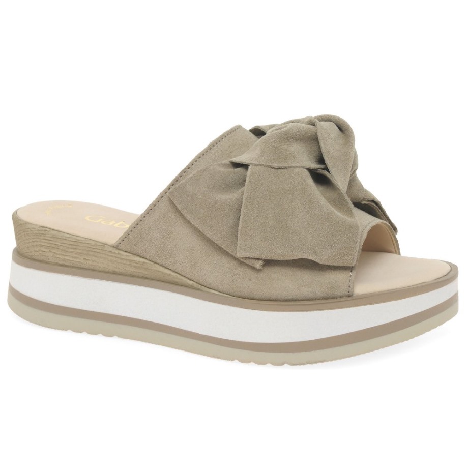 Clinton Ladies Mule Sandals Silk Suede Gabor