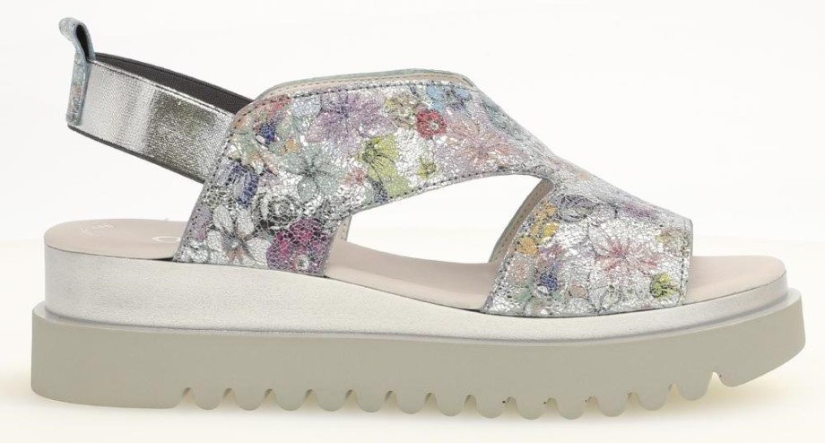 Gabor 2361230 - Metalik Srebrni Cvjetovi Koža