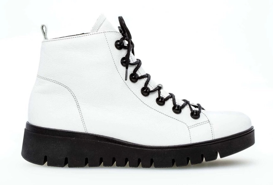 Gabor 32855-50 - čizmice Na čipku Glatka Koža Bijela