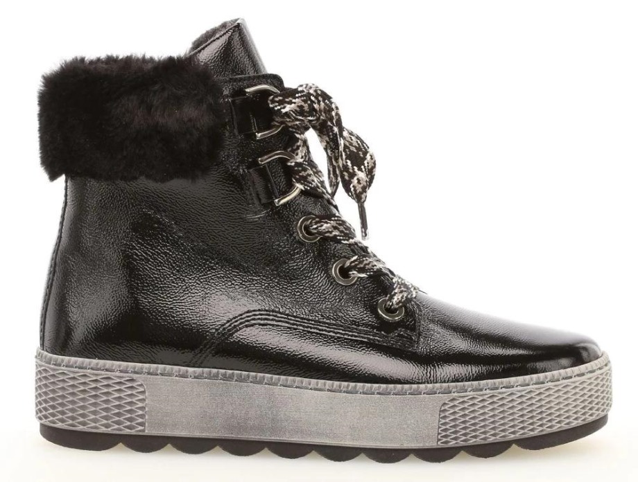 Gabor 36565-97 - Hi Top čipkana Lakirana Crna