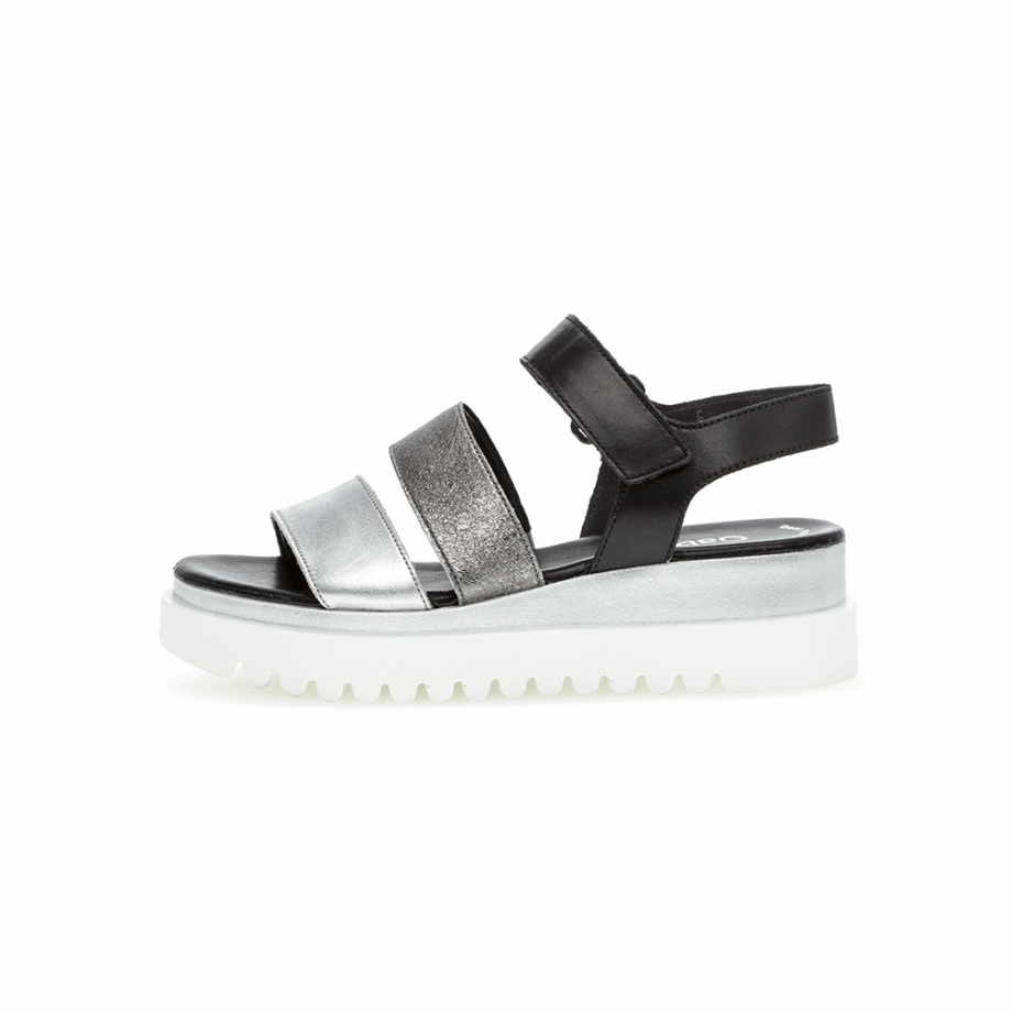 Gabor Anklestrap Sandal Black/Silver