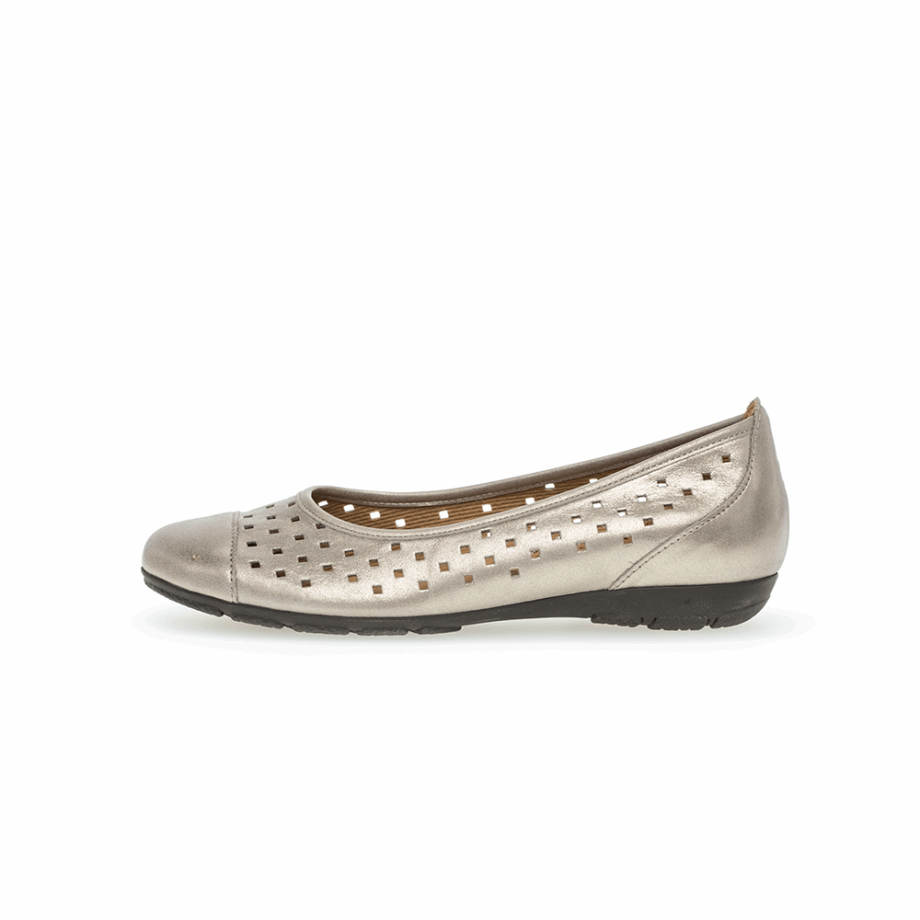 Perf Balletflat Gabor Metallic Gold