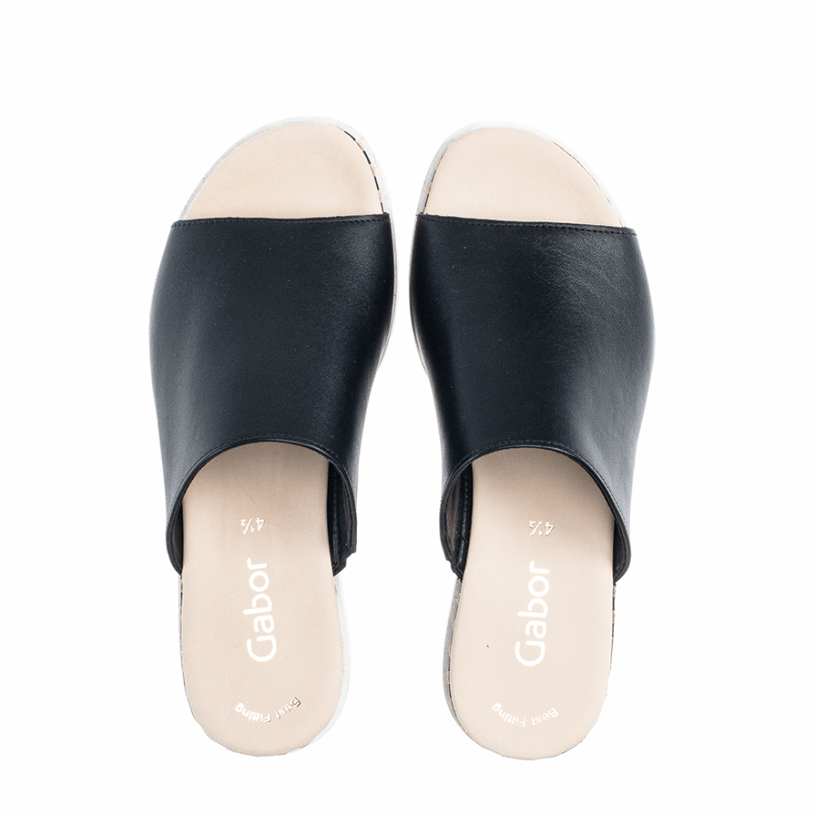 Black/Natural Gabor Platform Slipon Sandal