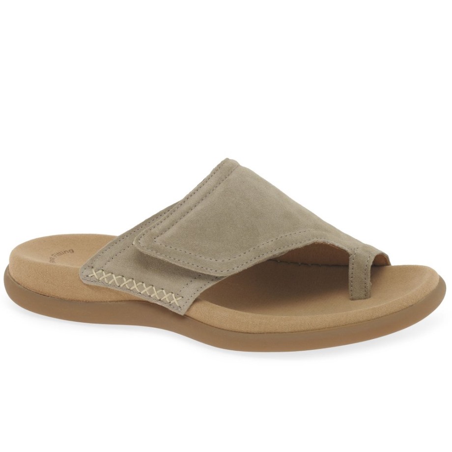 Silk Suede Gabor Enjoyment Ladies Toe Loop Sandals