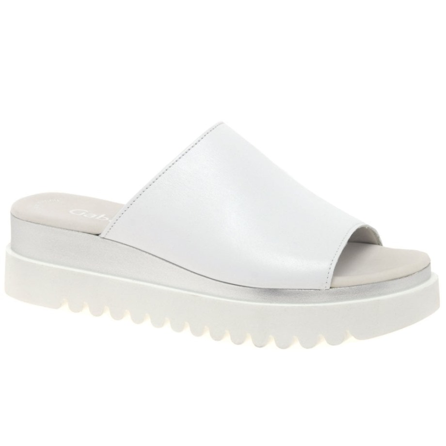 White Gabor Emily- Rose Womens Platform Mules