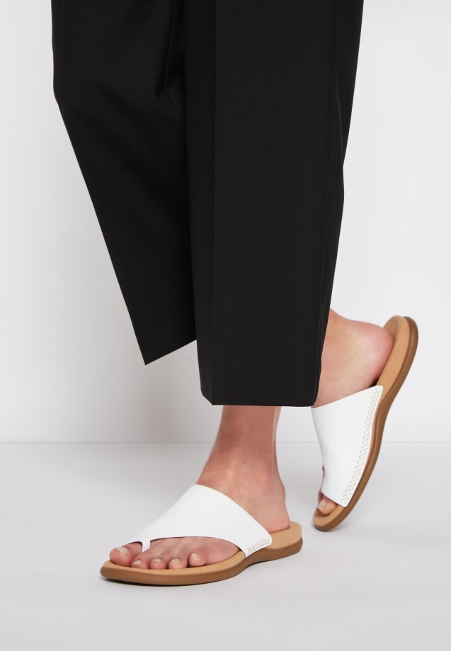 White Gabor T-Bar Sandals