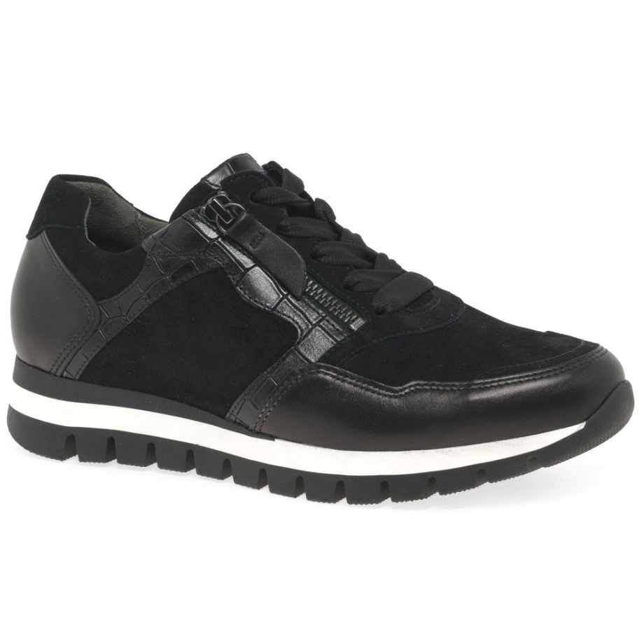 Black Gabor Willet Ladies Trainers